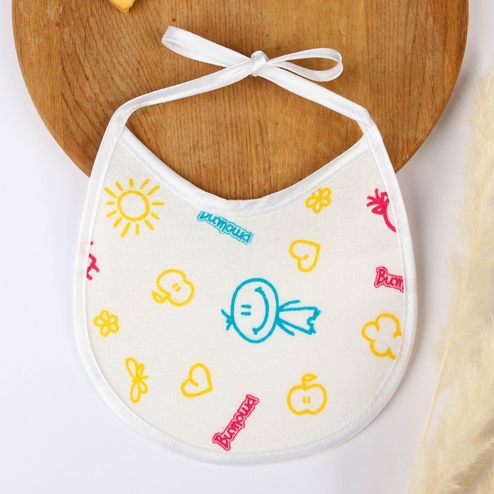 Нагрудник детский 18х18 см., микрофибра с ПВХ  покрытием &laquo;Витоша&raquo;, белый