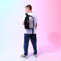 Рюкзак школьный текстильный Chaotic, 38х14х27 см, цвет чёрный/серый Рюкзак школьный текстильный Chaotic, 38х14х27 см, цвет чёрный/серый