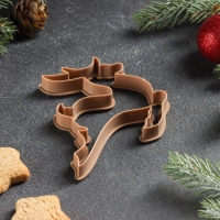 Форма для печенья «Олень», вырубка, штамп, 10×10 см, цвет коричневый Форма для печенья «Олень», вырубка, штамп, 10×10 см, цвет коричневый