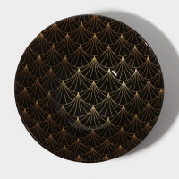 Набор тарелок стеклянных Доляна «Золотое перо», 19 предметов: 6 десертных тарелок, 6 обеденных тарелок, 6 мисок, салатник Набор тарелок стеклянных Доляна «Золотое перо», 19 предметов: 6 десертных тарелок, 6 обеденных тарелок, 6 мисок, салатник