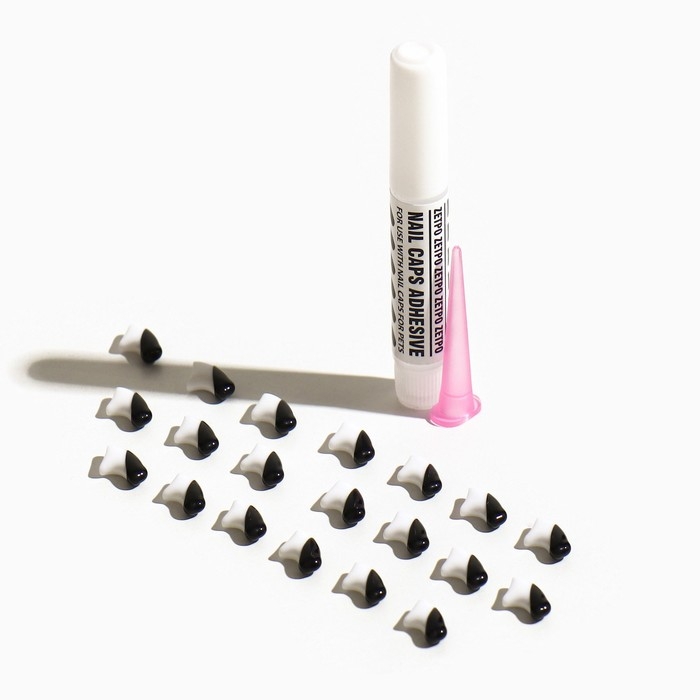 Когти накладные "Антицарапки", размер S, двухцветные (белые/чёрные)