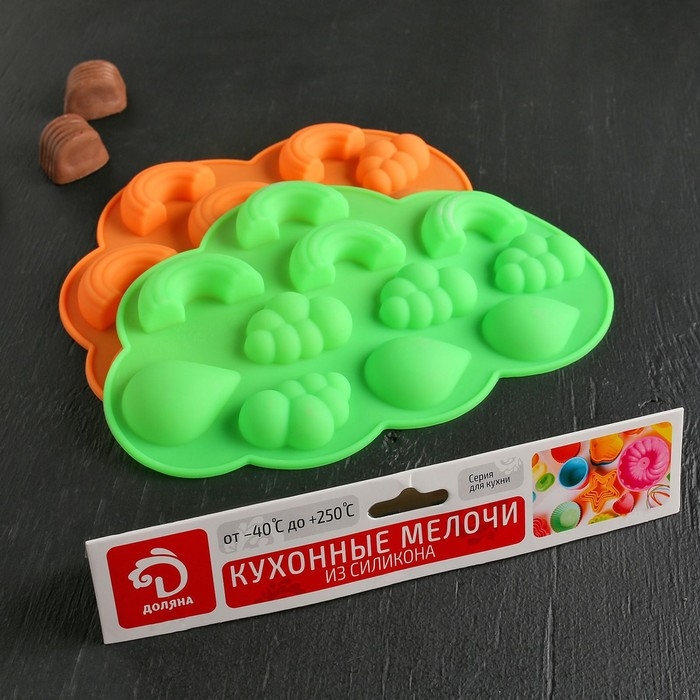 Форма для шоколада Доляна &laquo;Погода&raquo;, силикон, 22,5&times;14,5&times;1,5 см, 11 ячеек, цвет МИКС