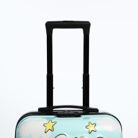 Чемодан малый 18", отдел на молнии, 4 колеса, цвет бирюзовый