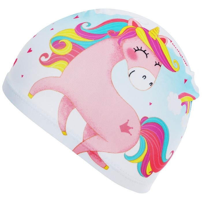 Шапочка для плавания детская ONLYTOP Kids &laquo;Единорог&raquo;, тканевая, обхват 46-52 см