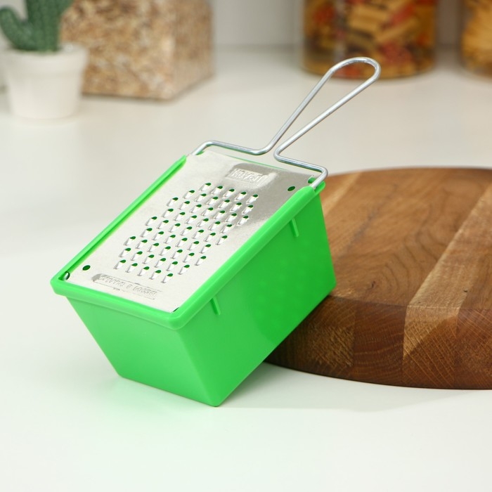 Тёрка плоская с контейнером &laquo;Морковная&raquo;, цвет МИКС