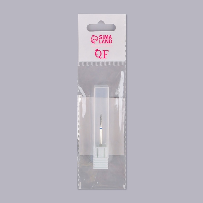 Фреза алмазная для маникюра &laquo;Пламя&raquo;, средняя зернистость, 1,8 &times; 8 мм, в пластиковом футляре