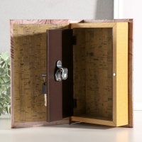 Сейф-книга дерево, кожзам "Девушка в листьях" золото тиснение 21х13х5 см