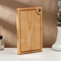Доска разделочная с кровостоком Adelica, 26&times;16&times;2 см, покрыта маслом, цельная берёза