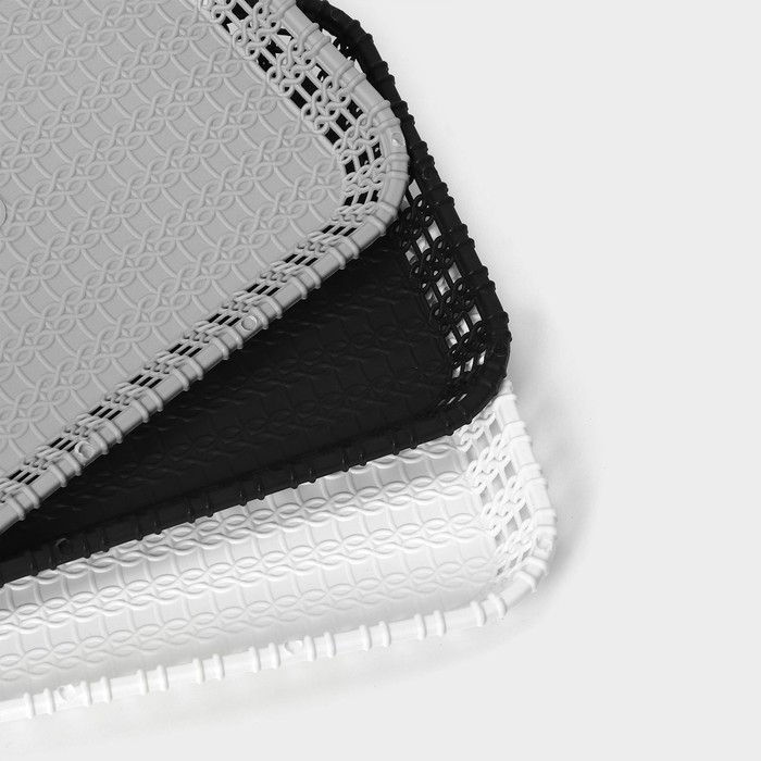 Поднос прямоугольный Доляна &laquo;Плетение&raquo;, 20,5&times;15&times;2 см, цвет МИКС