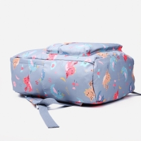 Рюкзак школьный из текстиля на молнии, наружный карман, цвет серый