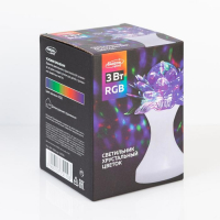 Световой прибор &laquo;Цветок&raquo; 12.5 см, свечение RGB, 220 В, белый