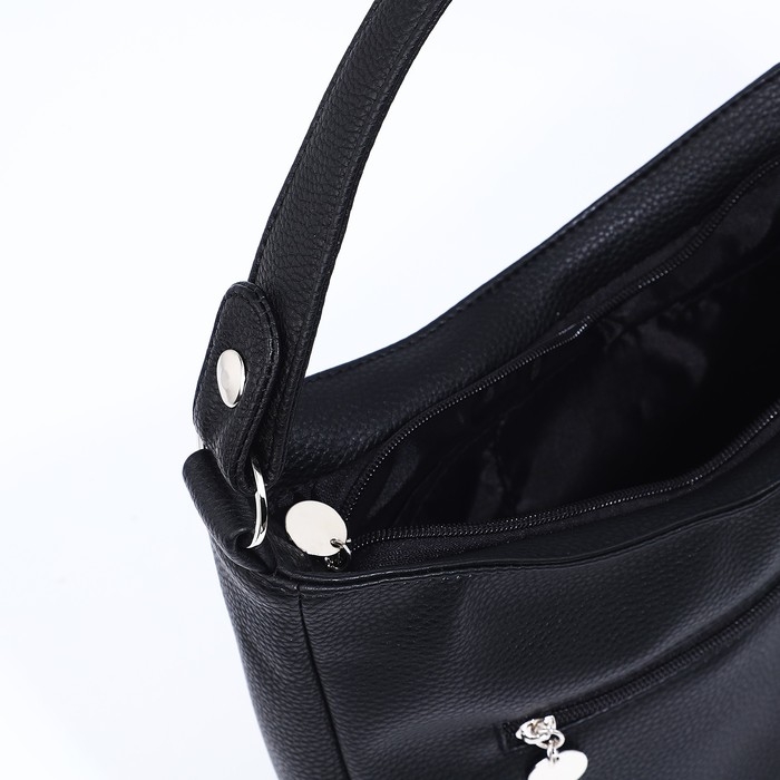 Сумка-мешок на молнии, наружный карман, цвет чёрный Сумка-мешок на молнии, наружный карман, цвет чёрный