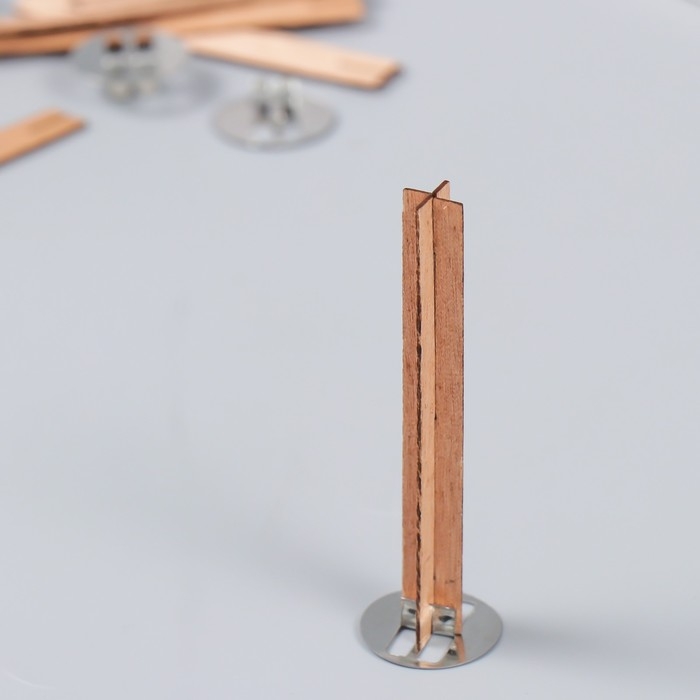 Фитиль с держателем двойной для свечи дерево 1х8 см Фитиль с держателем двойной для свечи дерево 1х8 см