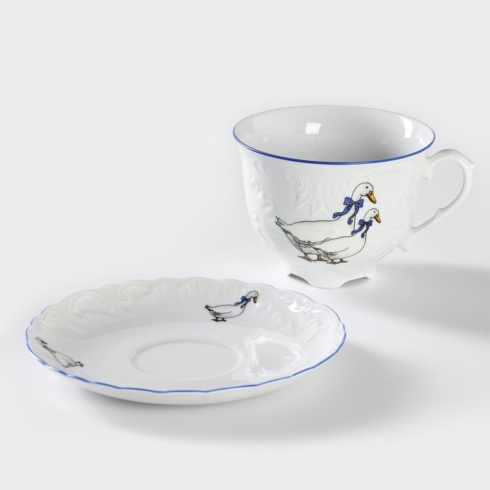 Чайная пара &laquo;Рококо. Гуси&raquo;, 330 мл