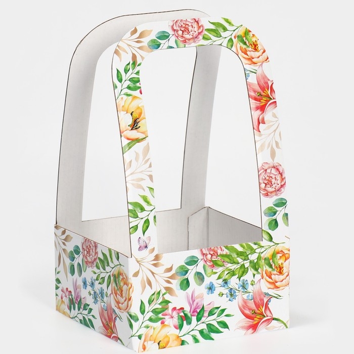 Коробка-переноска для цветов &laquo;Самой прекрасной&raquo;, 12 &times; 12 &times; 22 см