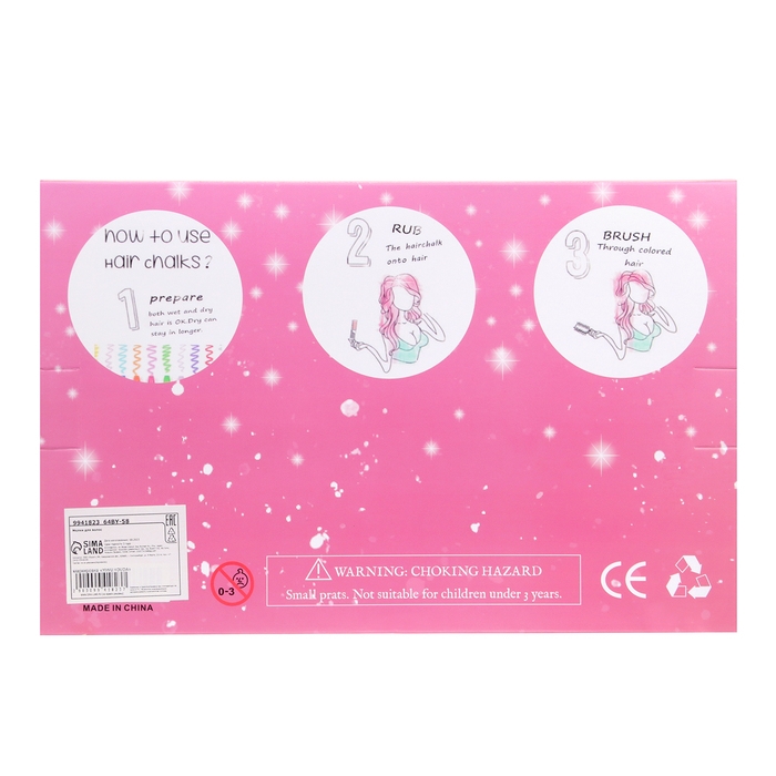 Мелки для волос с расческой, набор 10 цветов Мелки для волос с расческой, набор 10 цветов