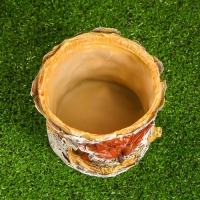 Фигурное кашпо "Филин в березовом дупле" 12х15см