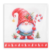 Новогодние салфетки бумажные Pero Prestige &laquo;Домовенок&raquo;, 3 слоя, 33х33 см, 20 шт