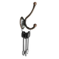 Крючок мебельный ТУНДРА TKD021, двухрожковый, медь, 50 шт