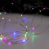 Гирлянда «Нить» 5 м роса, IP20, медная нить, 50 LED, свечение мульти, 2 режима, AAх3 Гирлянда «Нить» 5 м роса, IP20, медная нить, 50 LED, свечение мульти, 2 режима, AAх3