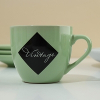 Набор посуды из керамики на 4 персоны &laquo;Авокадо&raquo;, 16 предметов: 4 тарелки 23 см, 4 миски 14.5 см, 4 кружки 250 мл, 4 блюдца 15 см