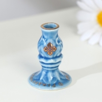 Подсвечник гжель, цветной, керамика, 5&times;4 см, микс