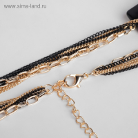 Набор 2 предмета: серьги, бусы &laquo;Унисон&raquo; прямоугольники, цвет чёрный в золоте, 80см