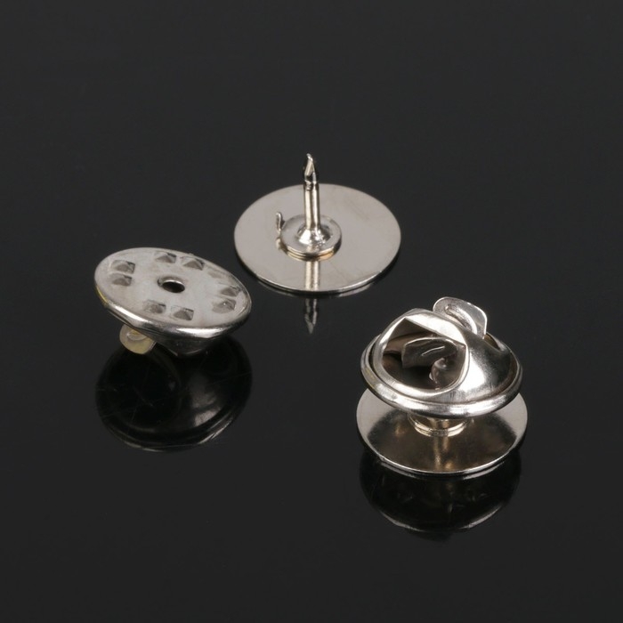 Основа для значка (набор 5 шт.),1,5 см площадка, цвет серебро Основа для значка (набор 5 шт.),1,5 см площадка, цвет серебро