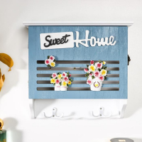 Ключница дерево 6 крючков "Анютины глазки в горшочках" 24х8,7х26 см Ключница дерево 6 крючков "Анютины глазки в горшочках" 24х8,7х26 см