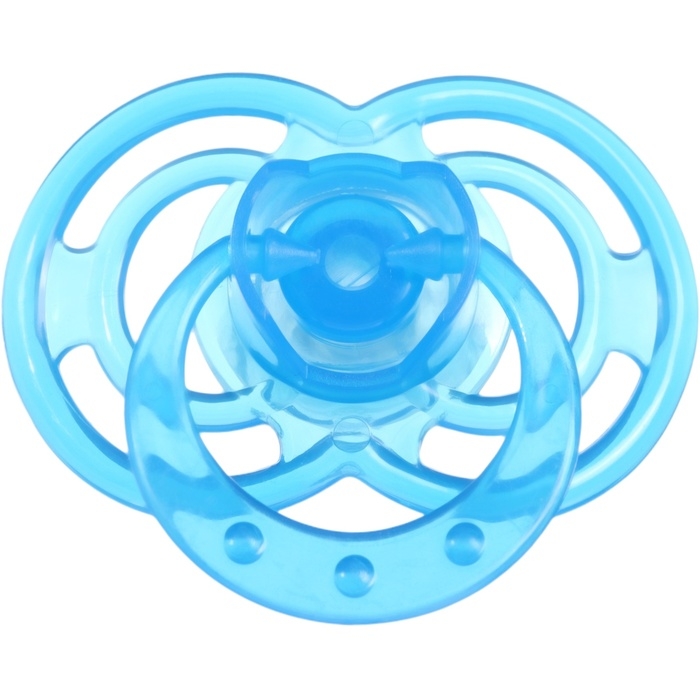 Соска - пустышка силиконовая ортодонтическая &laquo;Бантик&raquo;, от 3 мес., с колпачком, цвет голубой