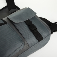 Сумка нагрудная на молнии, 2 наружных кармана, цвет серый Сумка нагрудная на молнии, 2 наружных кармана, цвет серый