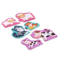 Макси-пазлы с тактильными вставками &laquo;Где чей малыш?&raquo;, 3 пазла, 6 деталей