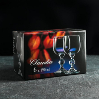 Набор бокалов для вина Bohemia Crystal &laquo;Клаудия&raquo;, 190 мл, 6 шт
