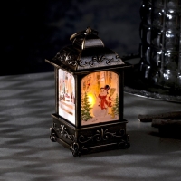 Светодиодная фигура &laquo;Снеговик в лесу&raquo; 7.5 &times; 13.5 &times; 7.5 см, пластик, батарейки АААх3 (не в комплекте), свечение тёплое белое