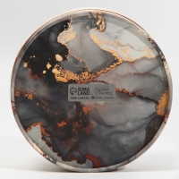 Коробка для макарун, кондитерская упаковка тубус с окном, &laquo;Мрамор&raquo; 16 х 16 х 5 см