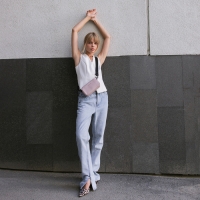 Сумка женская на молнии, TEXTURA, маленький размер, длинный ремень, цвет розовый