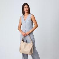 Сумка женская мешок на молнии, цвет бежевый Сумка женская мешок на молнии, цвет бежевый