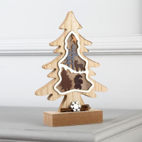 Светодиодная фигура &laquo;Ёлка&raquo; 15.5 &times; 23 &times; 5 см, дерево, батарейки АААх2 (не в комплекте), свечение тёплое белое