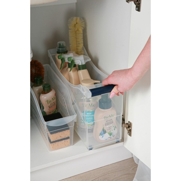 Контейнер для хранения на колёсиках, 10 л, 46,2&times;16,2&times;27,2 см, с ручкой, цвет прозрачный