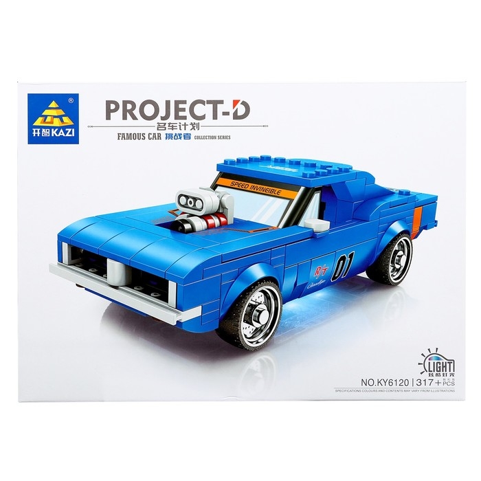 Конструктор Гонка «Мустанг», световые эффекты, 317 деталей Конструктор Гонка «Мустанг», световые эффекты, 317 деталей