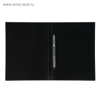 Папка с пружинным скоросшивателем А4, 500 мкм, корешок 15 мм, Calligrata, до 100 листов, чёрная