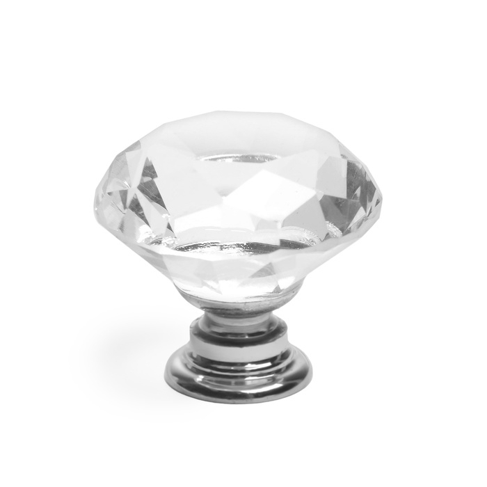 Ручка кнопка CAPPIO, Ручка кнопка CAPPIO, "Алмаз", стеклянная, d=25 мм