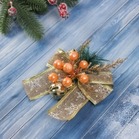 Украшение ёлочное "Композиция на бантике" (набор 2 шт ) ягодки, 13х15 см Украшение ёлочное "Композиция на бантике" (набор 2 шт ) ягодки, 13х15 см