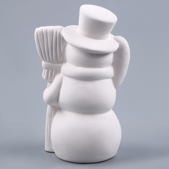 Новый год! Фигурка под роспись «Снеговик с метлой», с кистью Новый год! Фигурка под роспись «Снеговик с метлой», с кистью