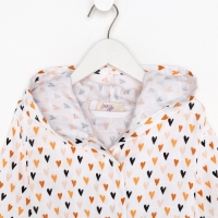 Халат детский муслиновый LoveLife &laquo;Сердечки&raquo; (4 года, рост 104-110 см) 100% хлопок, 235 гр/м2