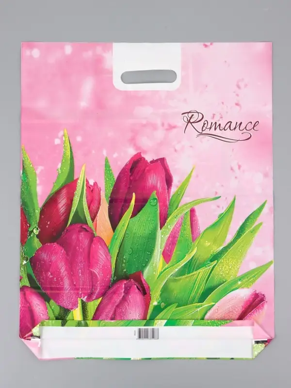 Пакет "Romance, полиэтиленовый с вырубной ручкой проруб. 41х51х4 80 мкм