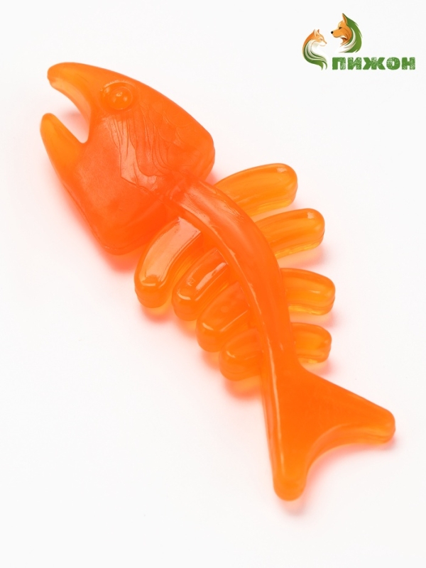 Игрушка жевательная "Планктон" прозрачная, PP, 12,5 см, оранжевая