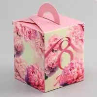 Коробка для 1 капкейка, &laquo;8 марта&raquo;, 9.2&times;9.2&times;11.1 см