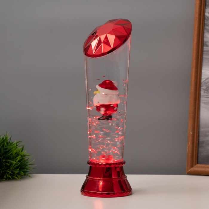 Лава лампа &laquo;Дед мороз&raquo; LED 3хААА, USB красный 6,5х8х23,7см