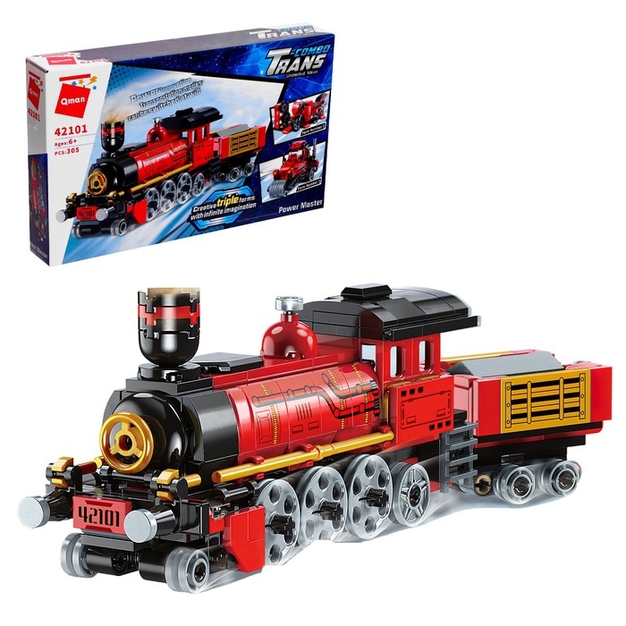 Конструктор Трансформер «Паровоз», 3 варианта сборки, 305 деталей Конструктор Трансформер «Паровоз», 3 варианта сборки, 305 деталей